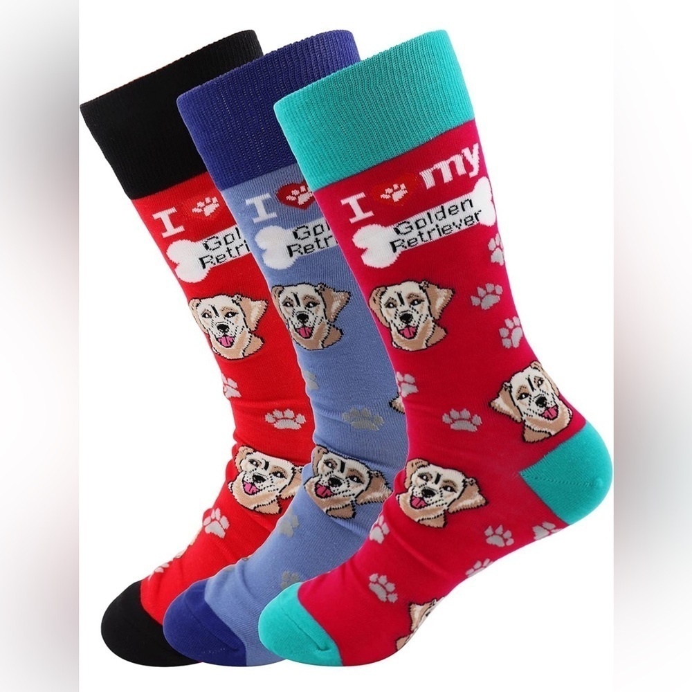 NWT- Sock Society I Love Dogs Unisex Dress Casual Crew Funny Socks (3-pack)